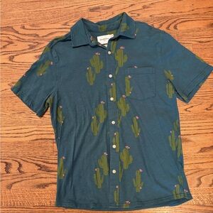 Goodfellow & Co Teal Cactus Print Shirt